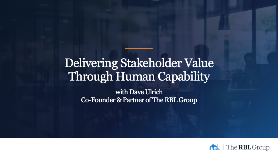 <p style="text-align: center;">Delivering Stakeholder Value Through Human Capability</p>